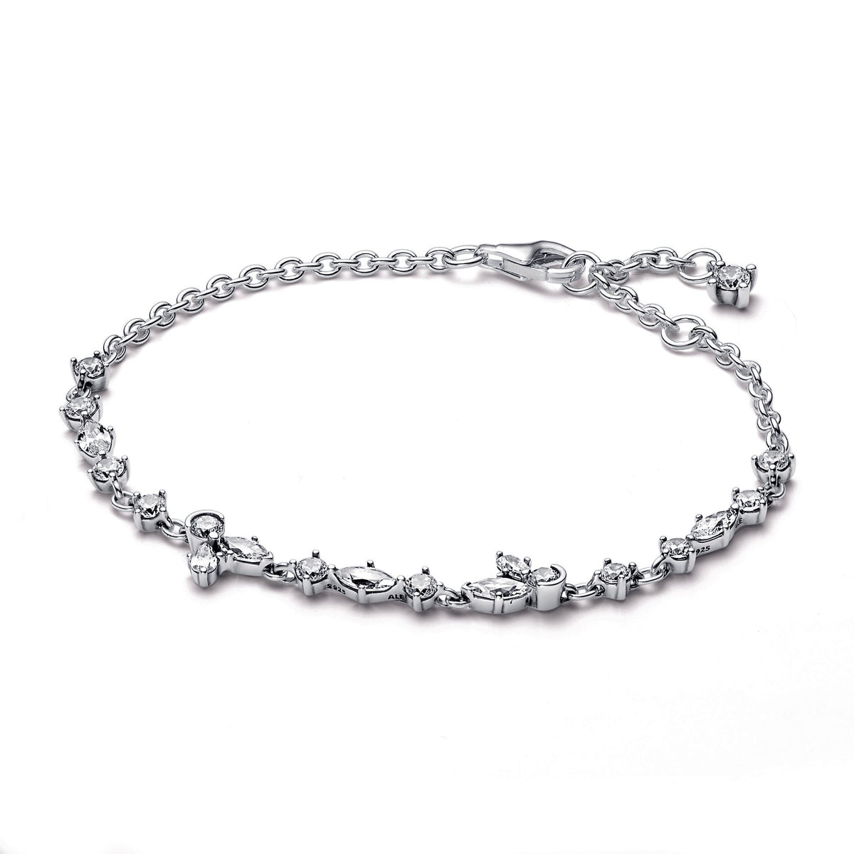 Chain Bracelet – Sterling Silver – Sparkling Herbarium Cluster