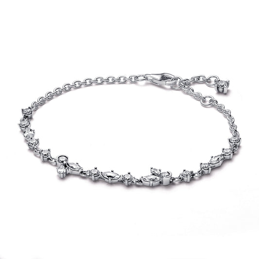 Chain Bracelet – Sterling Silver – Sparkling Herbarium Cluster