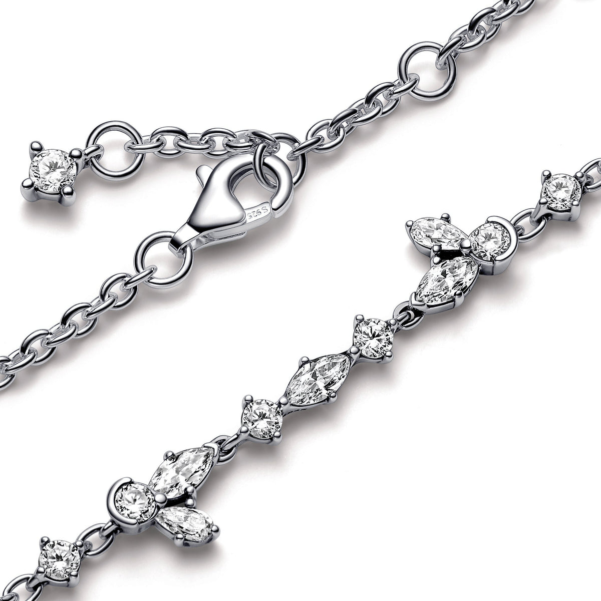 Chain Bracelet – Sterling Silver – Sparkling Herbarium Cluster