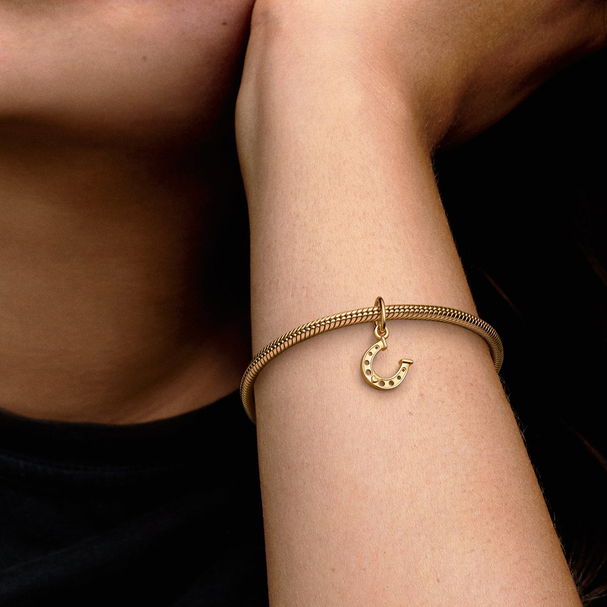 Dangle Charm – 14k Gold-Plated – Lucky Horseshoe