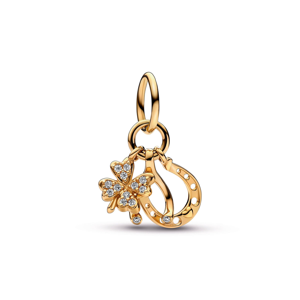 Dangle Charm – 14k Gold-Plated – Lucky Clover, Wishbone & Horseshoe