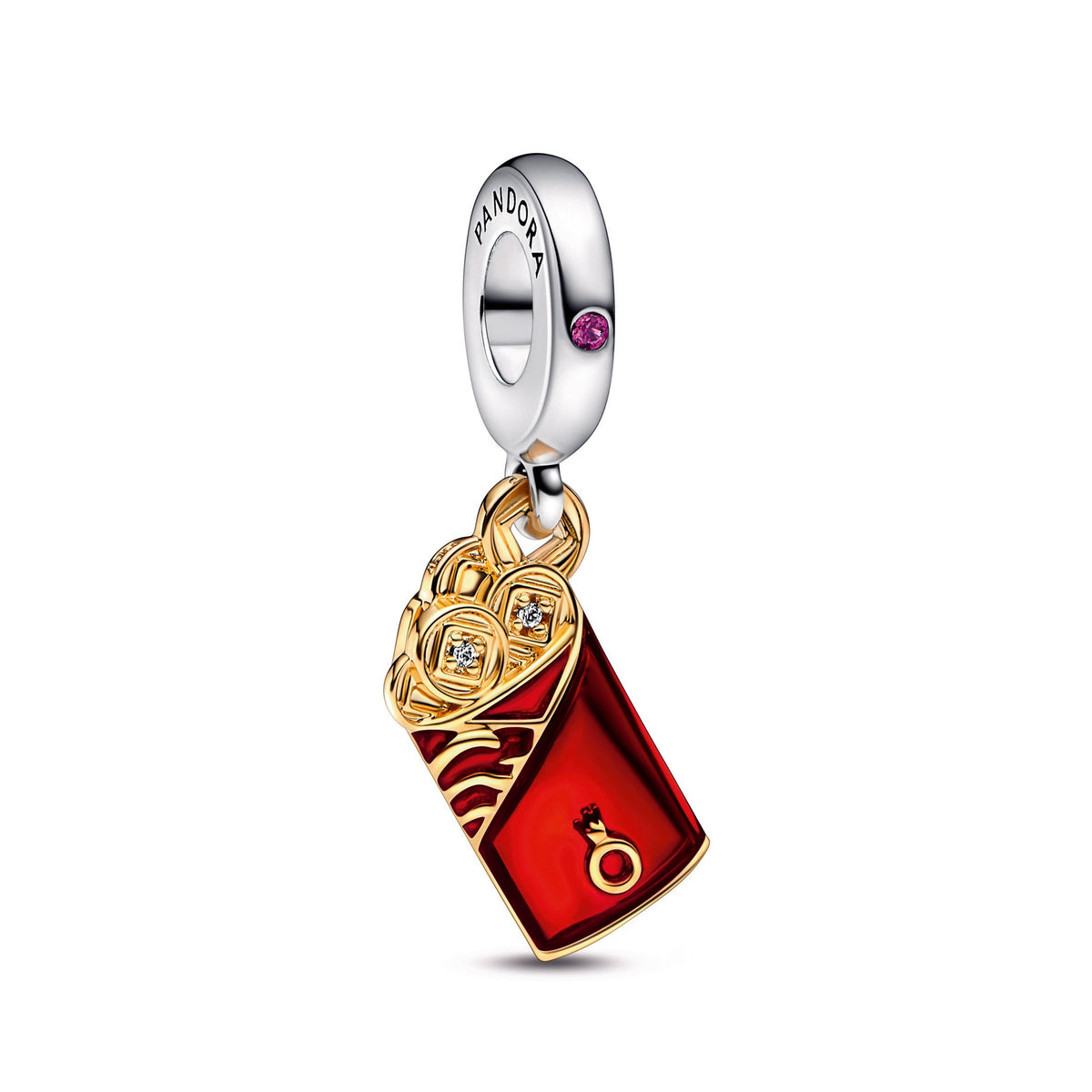 Dangle Charm – 14k Gold-Plated – Two-tone Red Envelope