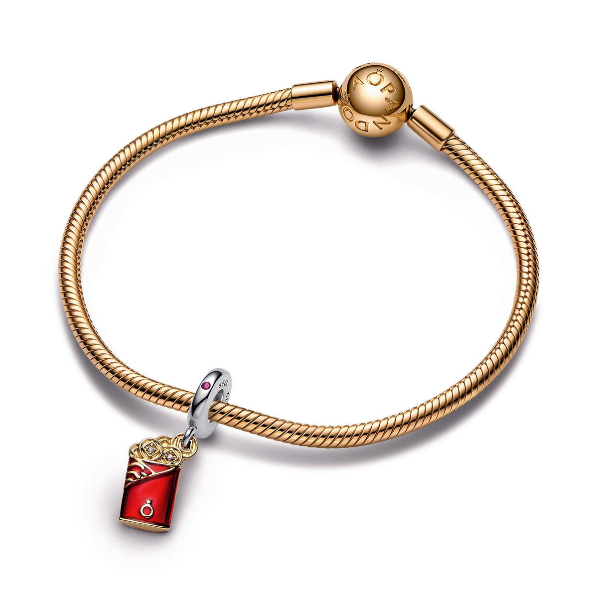 Dangle Charm – 14k Gold-Plated – Two-tone Red Envelope