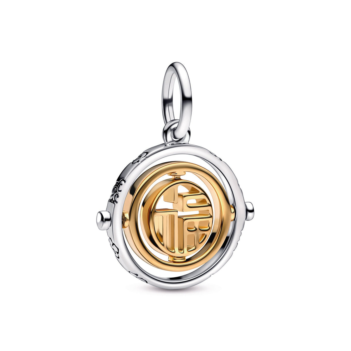 Dangle Charm – 14k Gold-Plated – Two-tone Fú Spinning