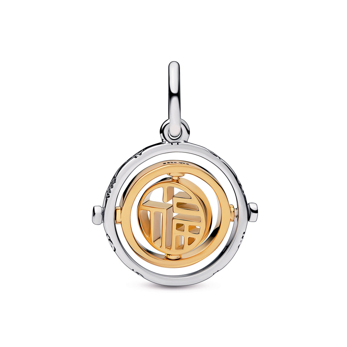 Dangle Charm – 14k Gold-Plated – Two-tone Fú Spinning