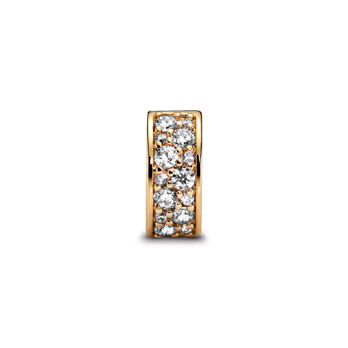 Clip Charm – 14k Gold-Plated – Clear Pavé