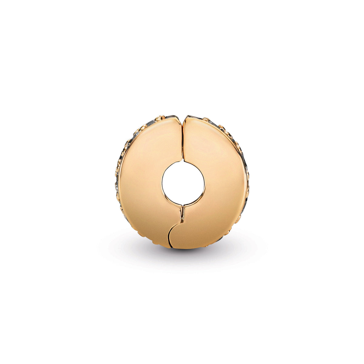 Clip Charm – 14k Gold-Plated – Clear Pavé