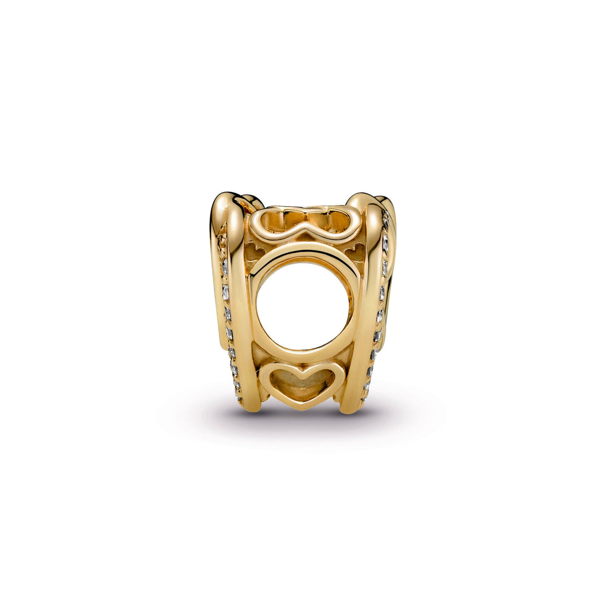 Charm – 14k Gold-Plated – Sparkling Entwined Hearts