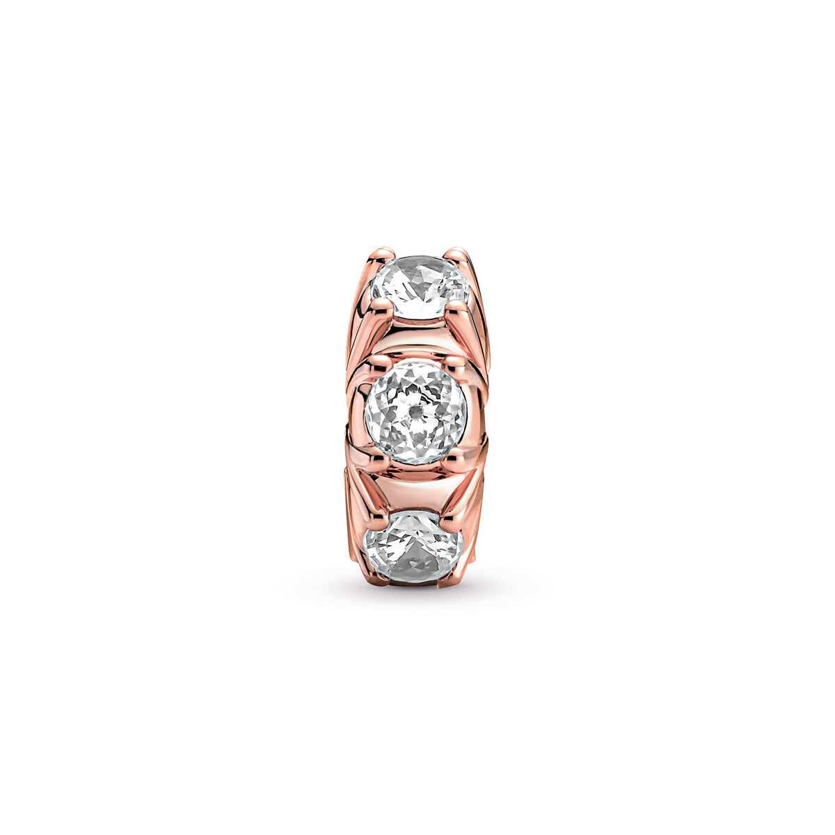 Clip Charm – 14k Rose Gold-Plated – Long Pronged Sparkling