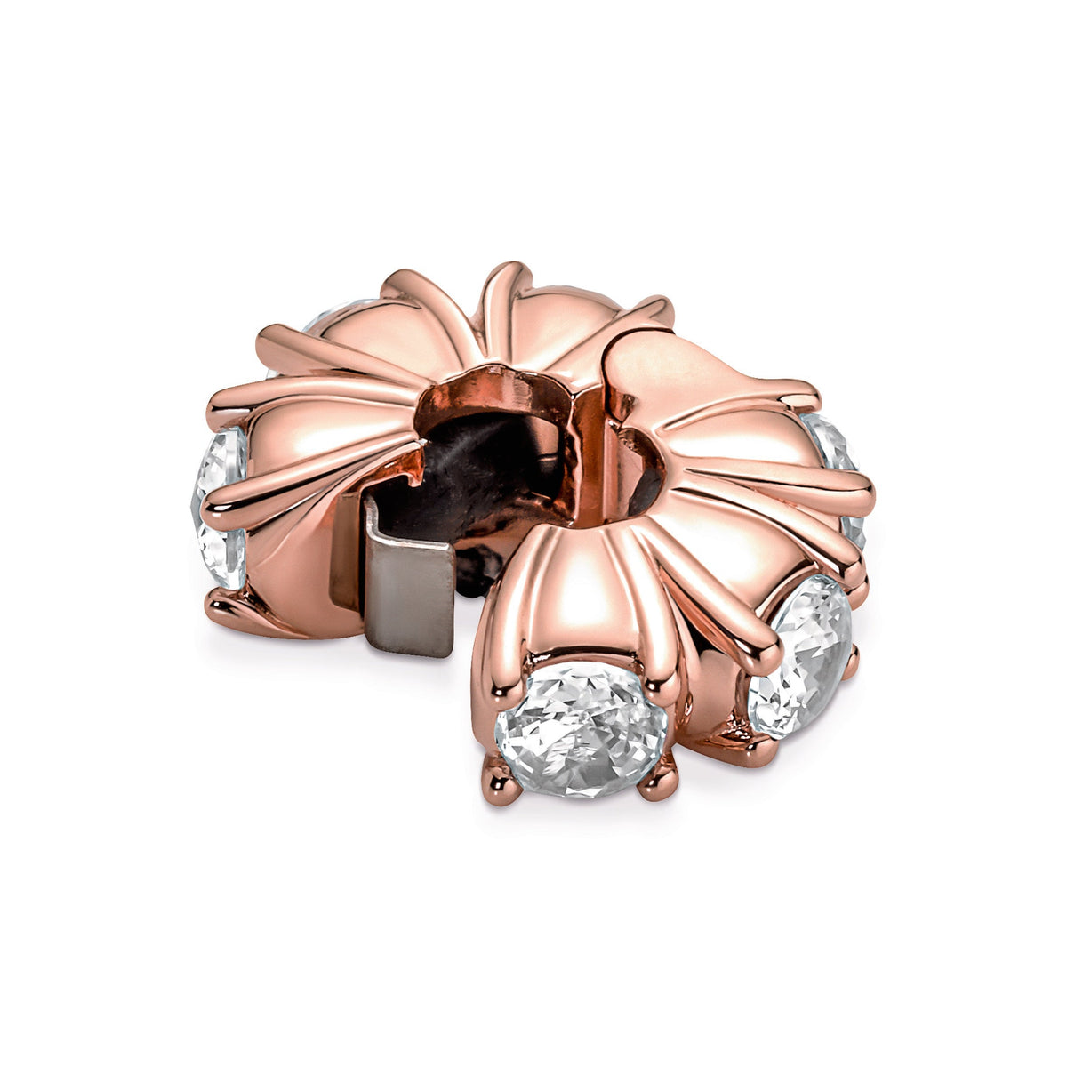 Clip Charm – 14k Rose Gold-Plated – Long Pronged Sparkling