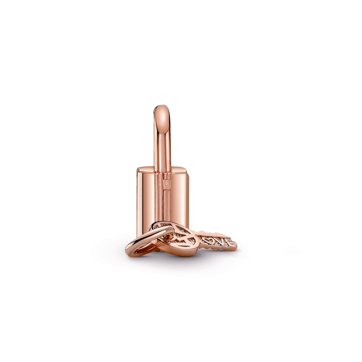 Dangle Charm – 14k Rose Gold-Plated – Padlock & Key