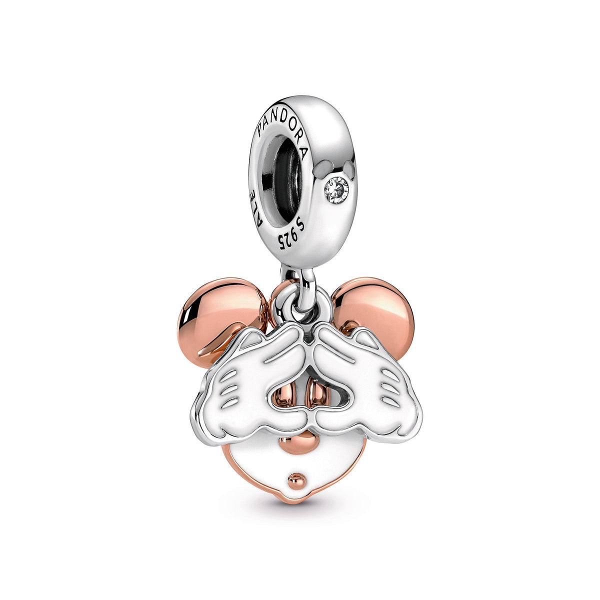 Dangle Charm – 14k Rose Gold-Plated – Disney Mickey Mouse Double
