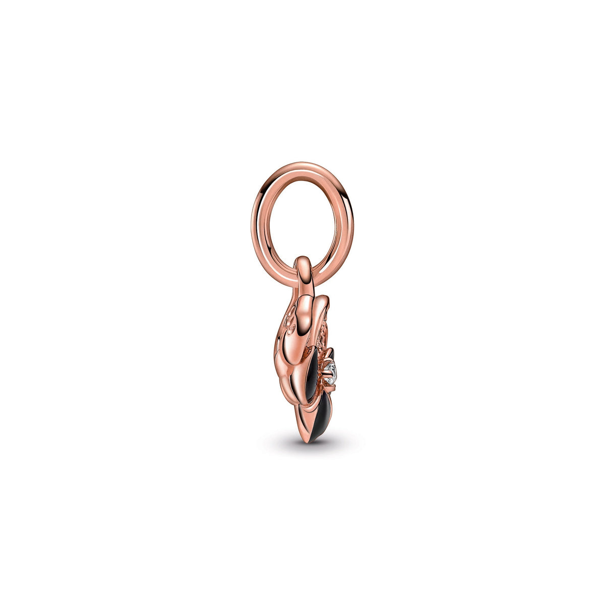 Dangle Charm – 14k Rose Gold-Plated – Deep Purple Pansy Flower