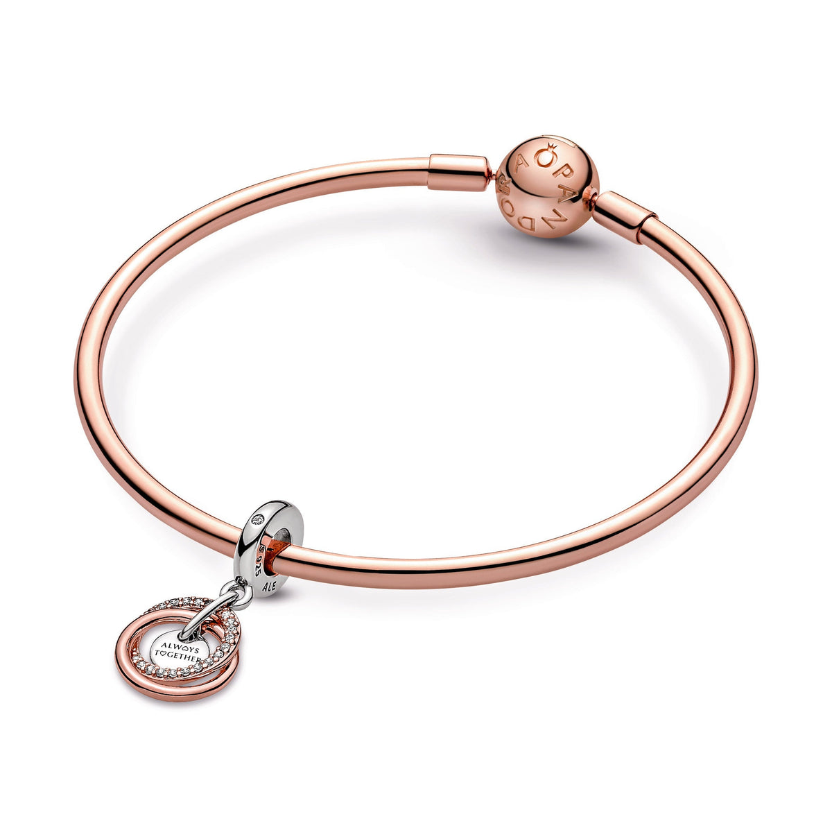 Dangle Charm – 14k Rose Gold-Plated – Family Always Encircled