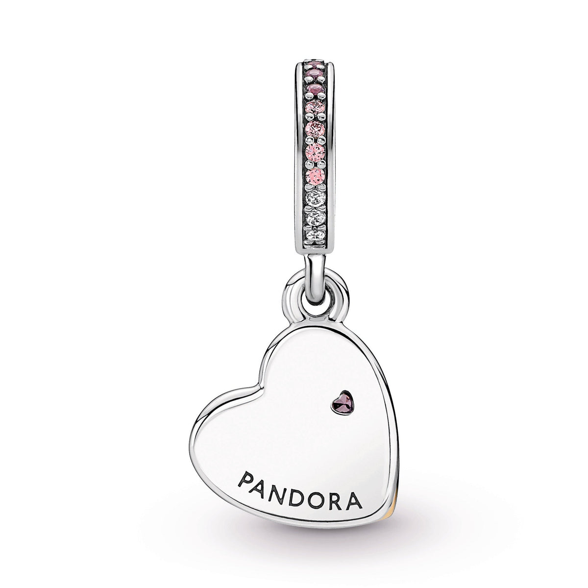 Dangle Charm – 14k Rose Gold-Plated – Entwined Infinite Hearts Double