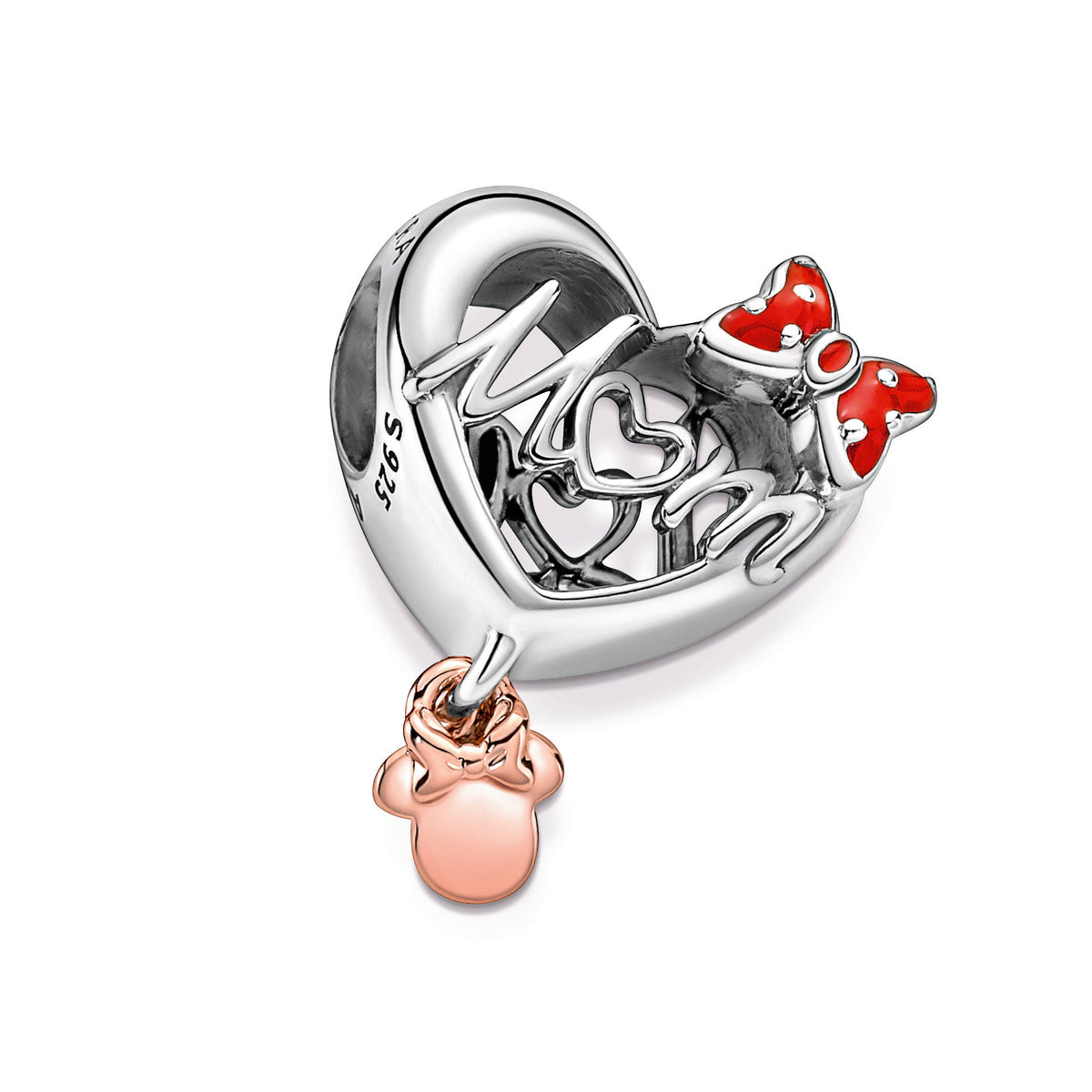 Charm – 14k Rose Gold-Plated – Disney Minnie Mouse Mum Heart
