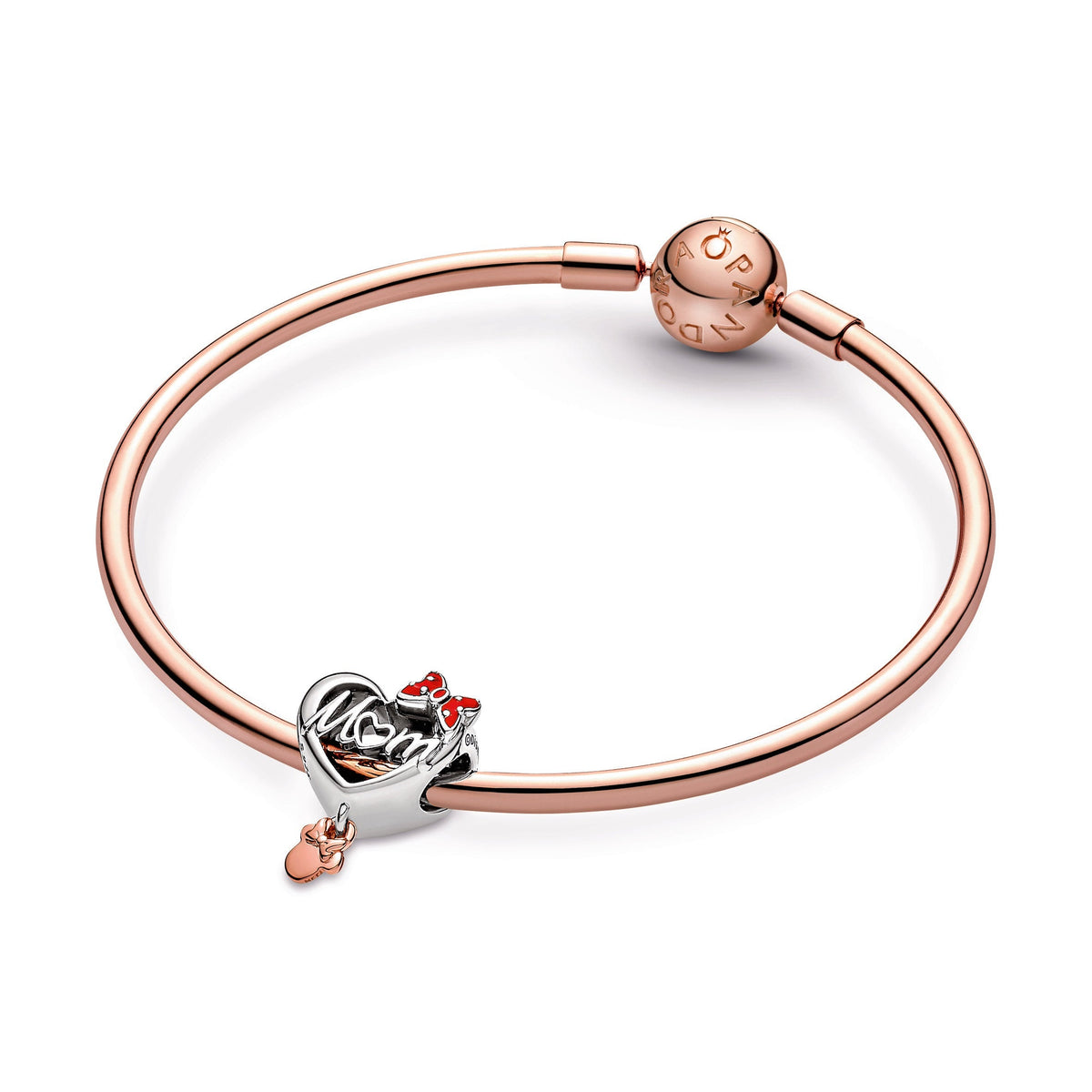 Charm – 14k Rose Gold-Plated – Disney Minnie Mouse Mum Heart