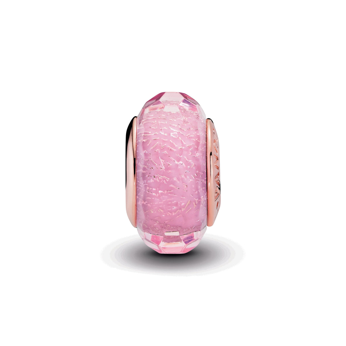 Charm – 14k Rose Gold-Plated – Faceted Pink Murano Glass