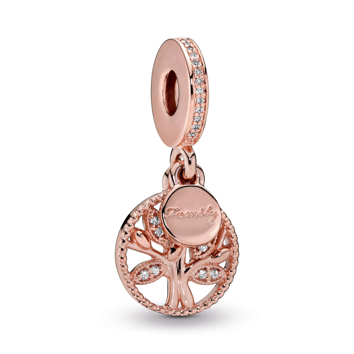 Dangle Charm – 14k Rose Gold-Plated – Sparkling Family Tree