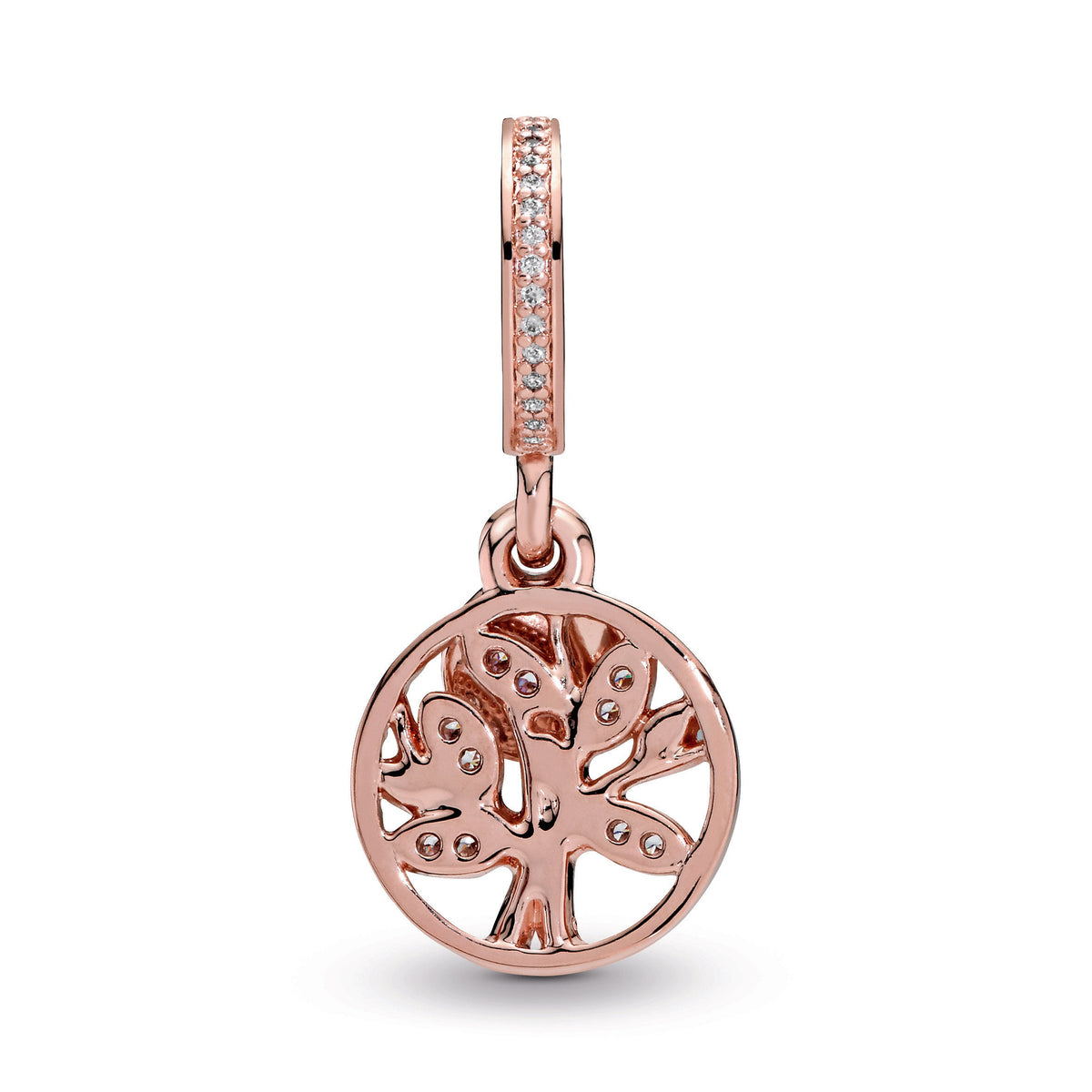 Dangle Charm – 14k Rose Gold-Plated – Sparkling Family Tree
