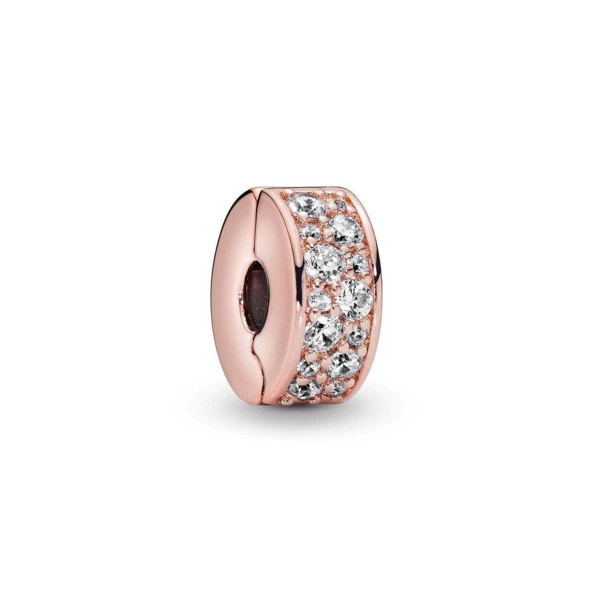 Clip Charm – 14k Rose Gold-Plated – Clear Pavé