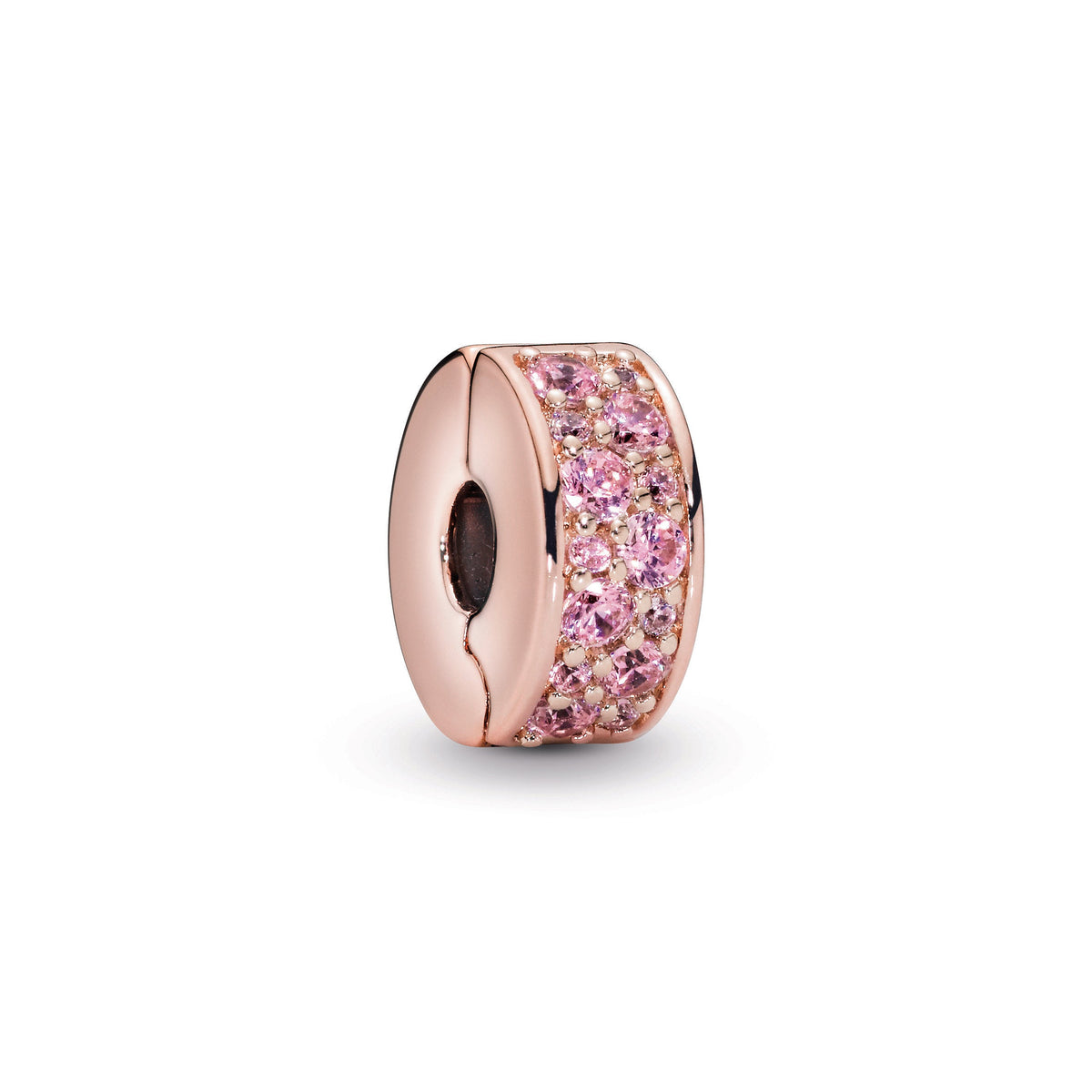 Clip Charm – 14k Rose Gold-Plated – Pink Pavé