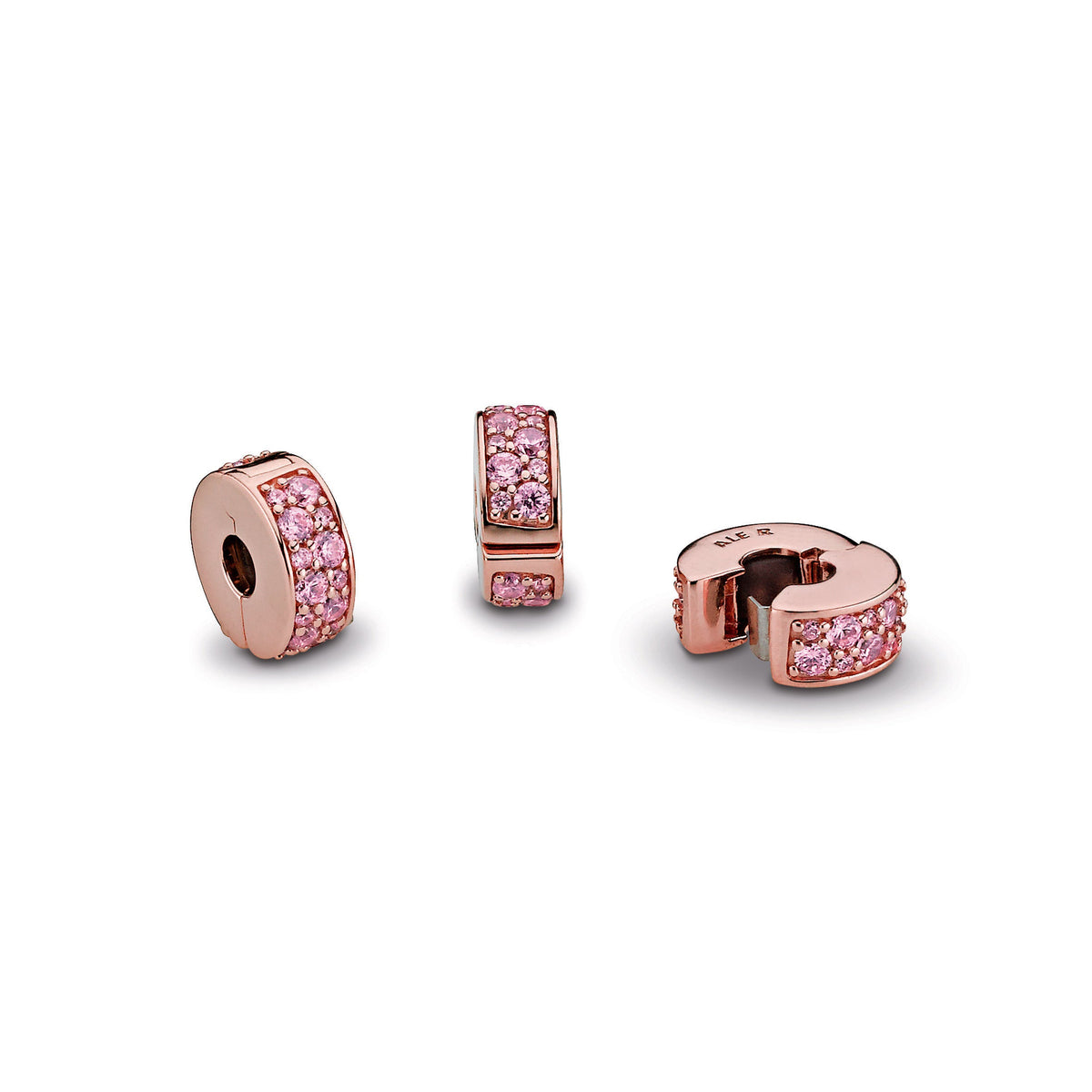 Clip Charm – 14k Rose Gold-Plated – Pink Pavé