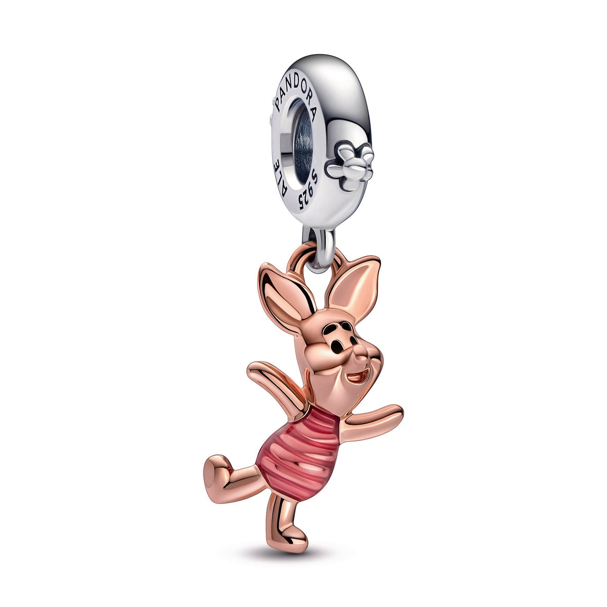 Dangle Charm – 14k Rose Gold-Plated – Disney Winnie the Pooh Piglet