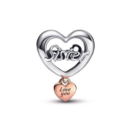 Charm – 14k Rose Gold-Plated – Love You Sister Heart