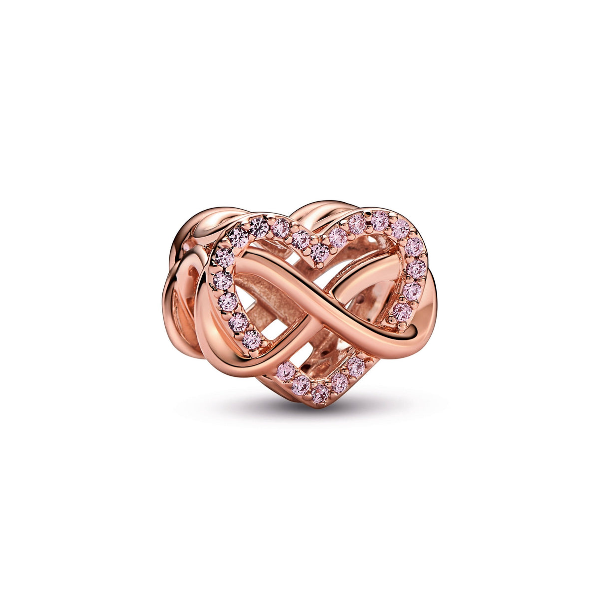 Charm – 14k Rose Gold-Plated – Sparkling Infinity Pink Heart