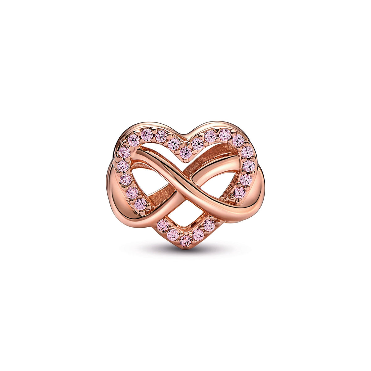 Charm – 14k Rose Gold-Plated – Sparkling Infinity Pink Heart