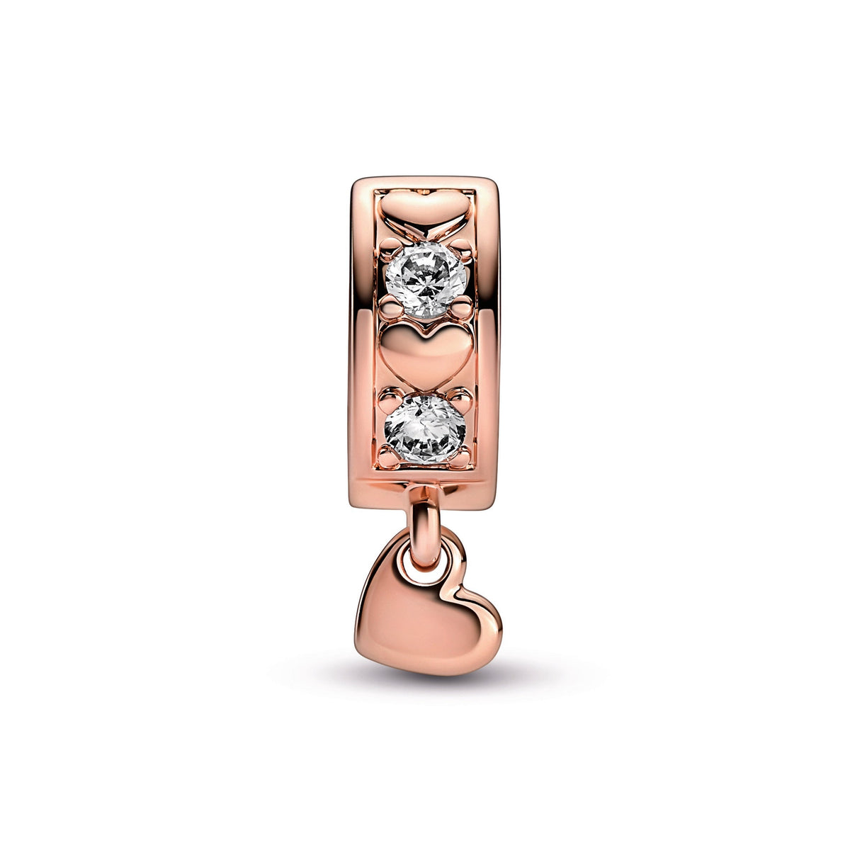 Clip Charm – 14k Rose Gold-Plated – Infinite Hearts Sparkling Dangling