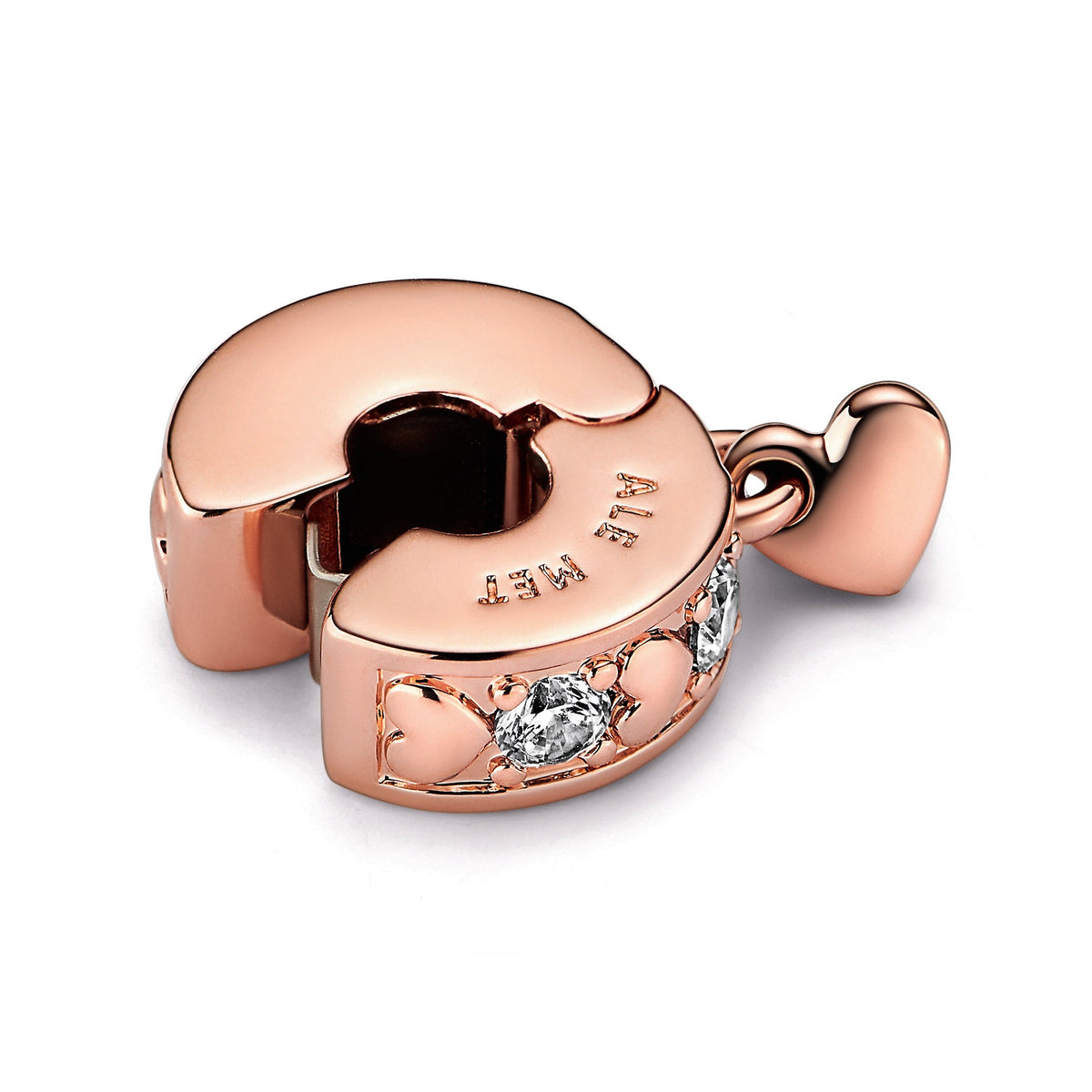 Clip Charm – 14k Rose Gold-Plated – Infinite Hearts Sparkling Dangling