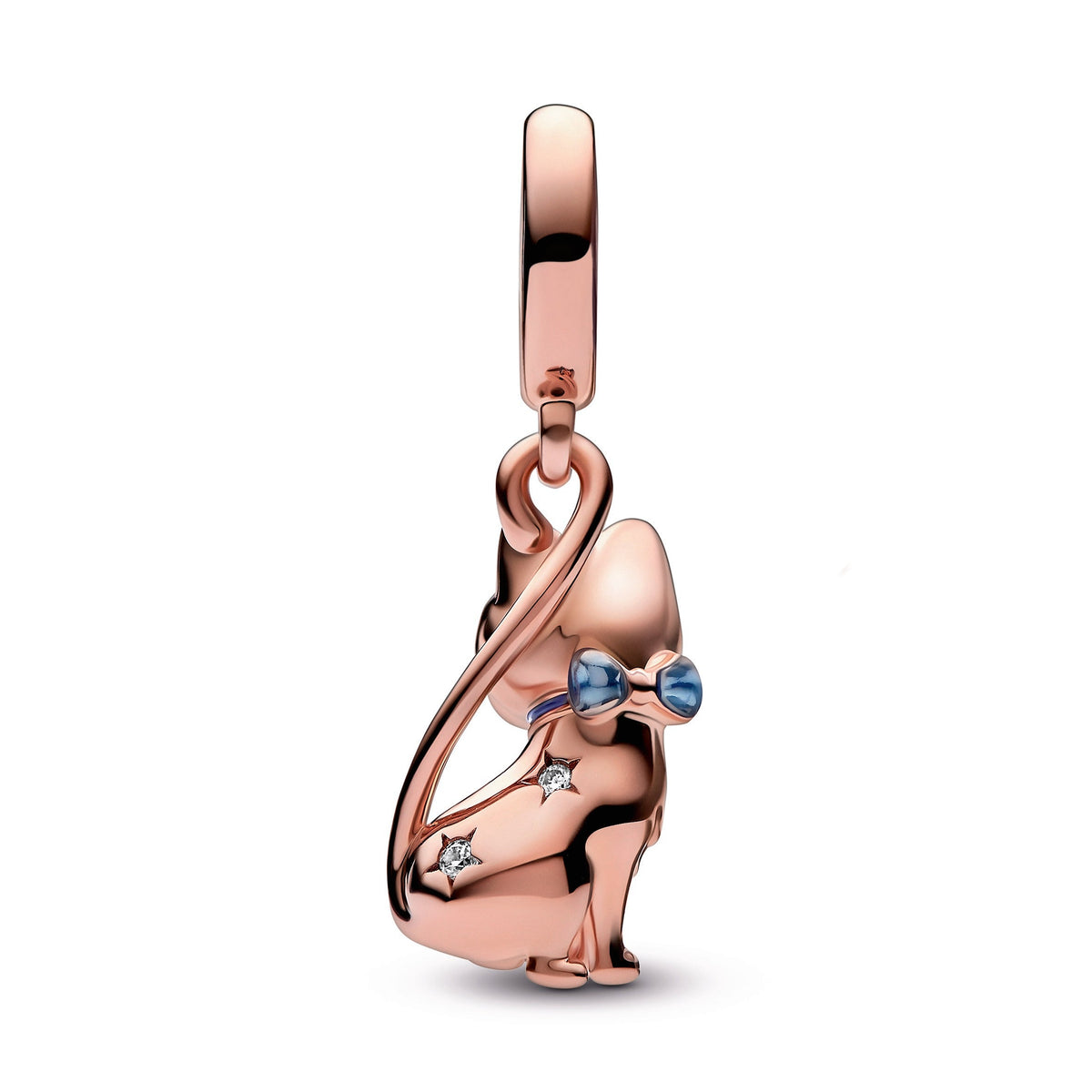 Dangle Charm – 14k Rose Gold-Plated – Sparkling Pet Cat