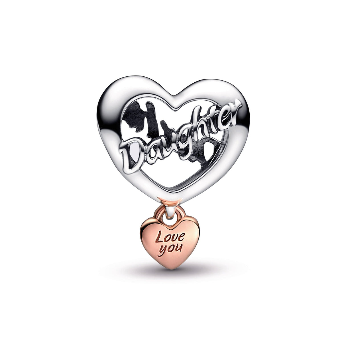 Charm – 14k Rose Gold-Plated – Love You Daughter Heart