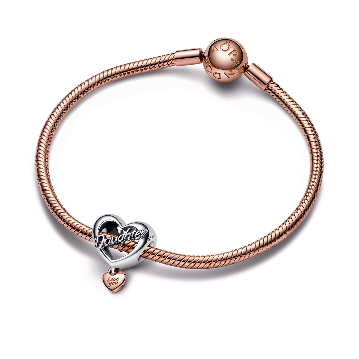 Charm – 14k Rose Gold-Plated – Love You Daughter Heart
