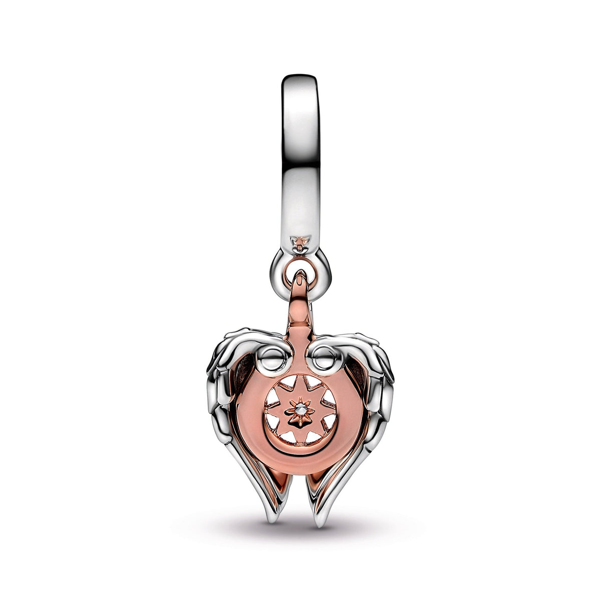 Dangle Charm – 14k Rose Gold-Plated – Celestial Compass Angel Wings