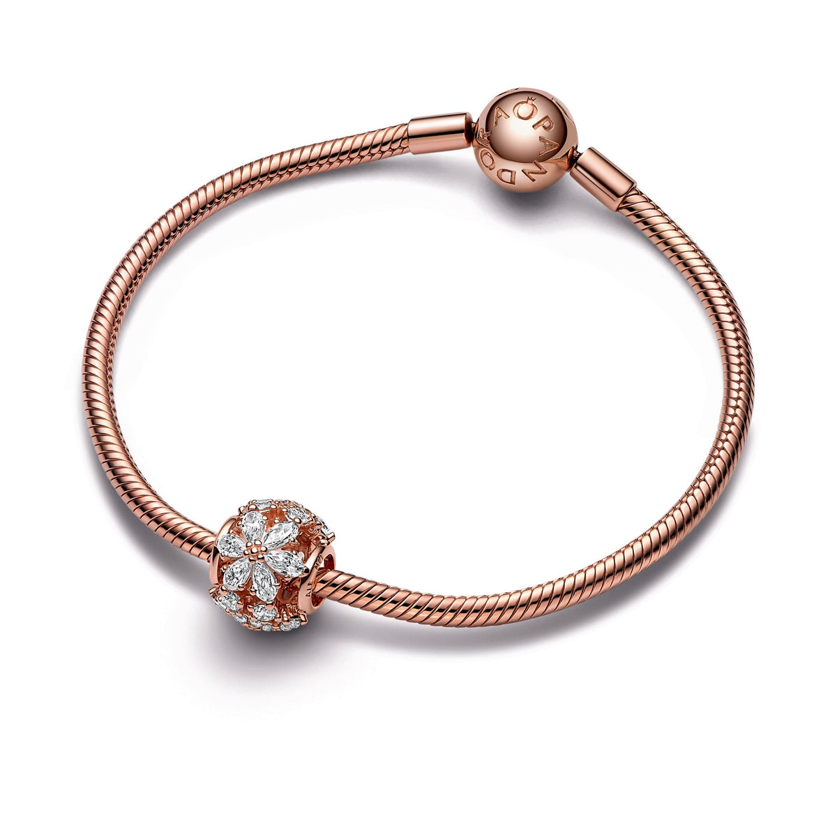 Charm – 14k Rose Gold-Plated – Sparkling Herbarium Cluster Round