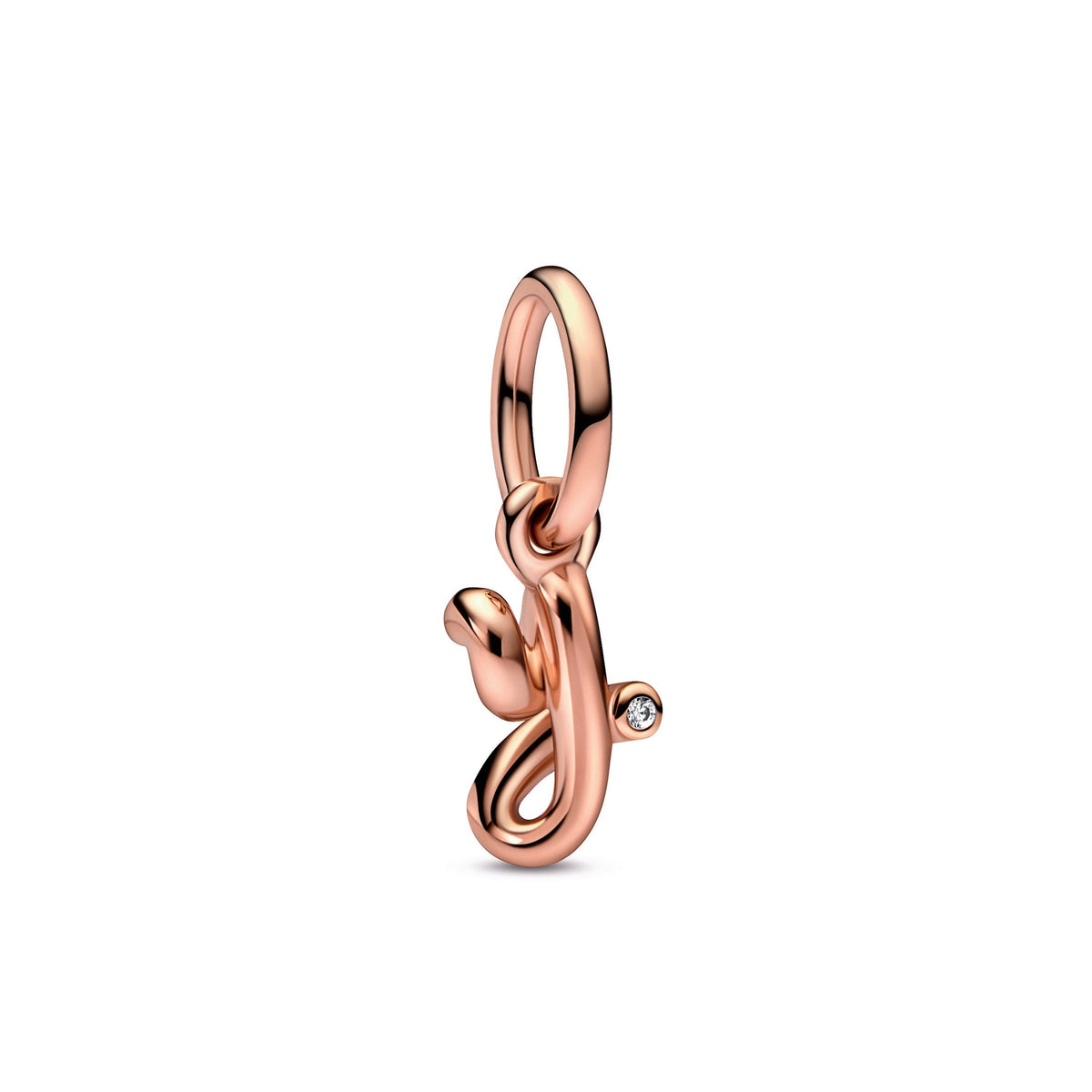 Dangle Charm – 14k Rose Gold-Plated – Letter y Script Alphabet