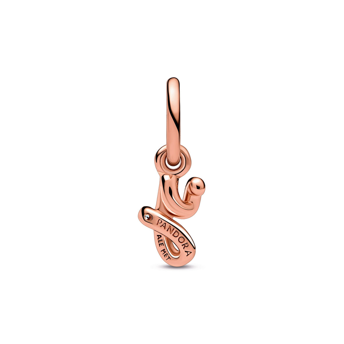 Dangle Charm – 14k Rose Gold-Plated – Letter y Script Alphabet