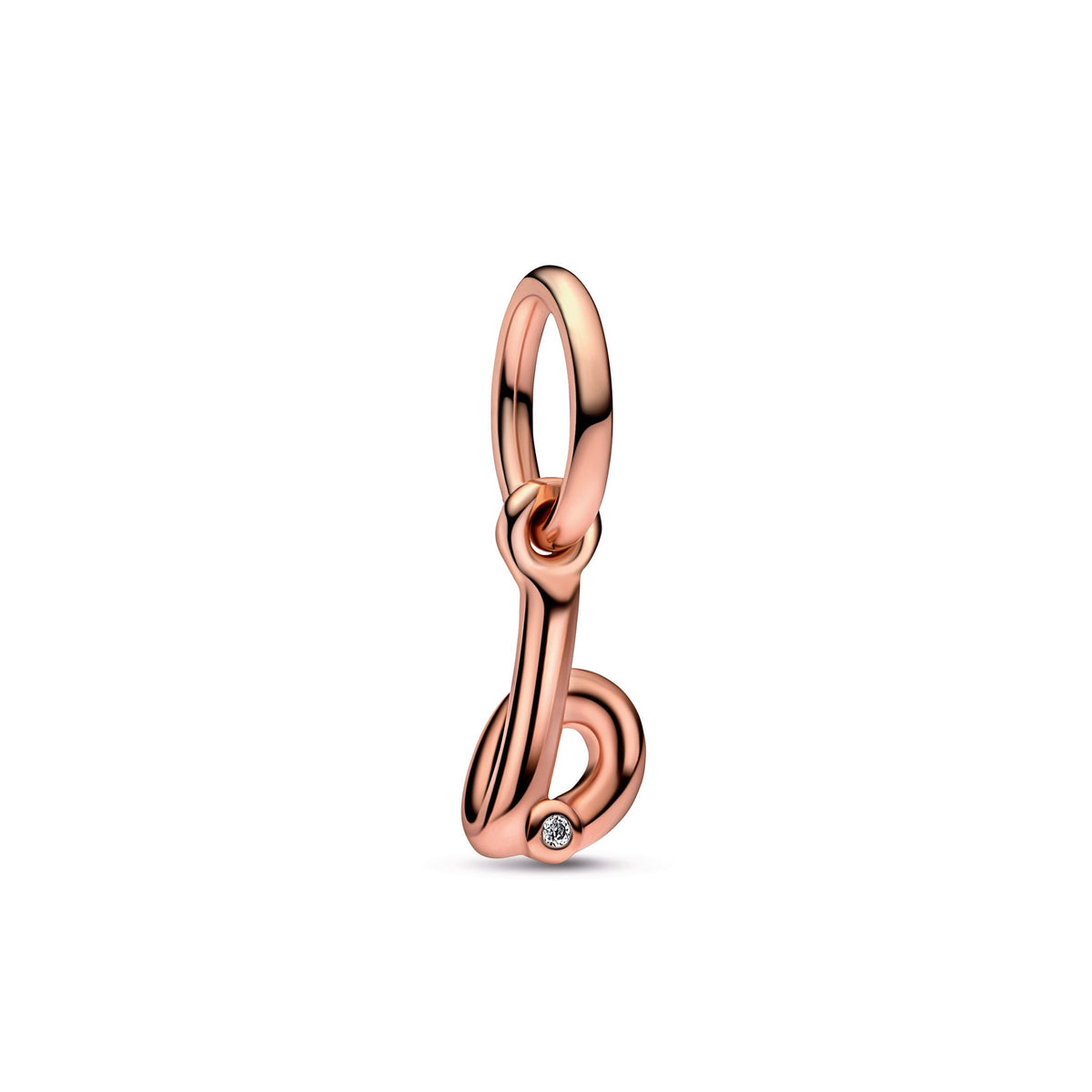 Dangle Charm – 14k Rose Gold-Plated – Letter b Script Alphabet