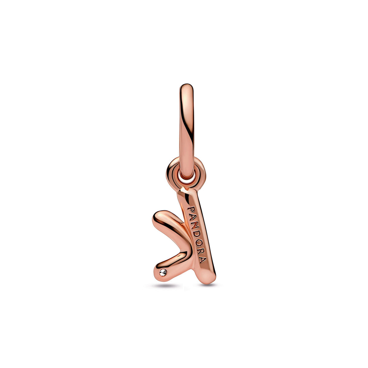 Dangle Charm – 14k Rose Gold-Plated – Letter k Script Alphabet