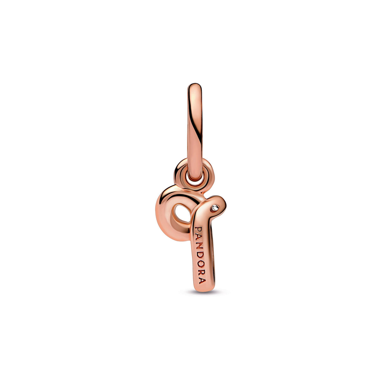 Dangle Charm – 14k Rose Gold-Plated – Letter p Script Alphabet