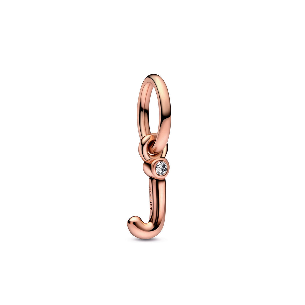 Dangle Charm – 14k Rose Gold-Plated – Letter j Script Alphabet