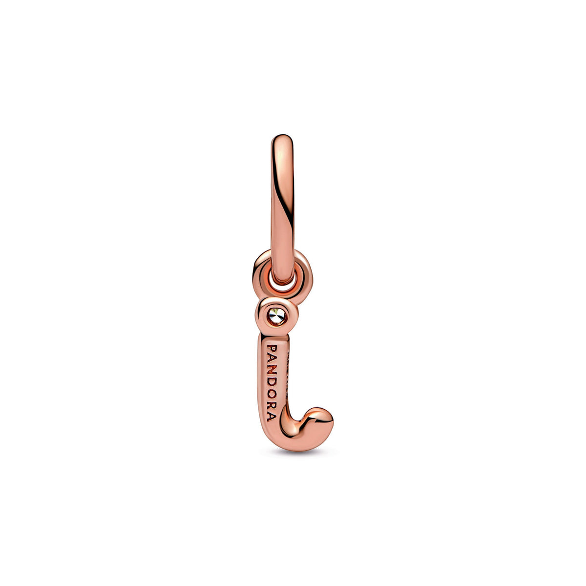 Dangle Charm – 14k Rose Gold-Plated – Letter j Script Alphabet