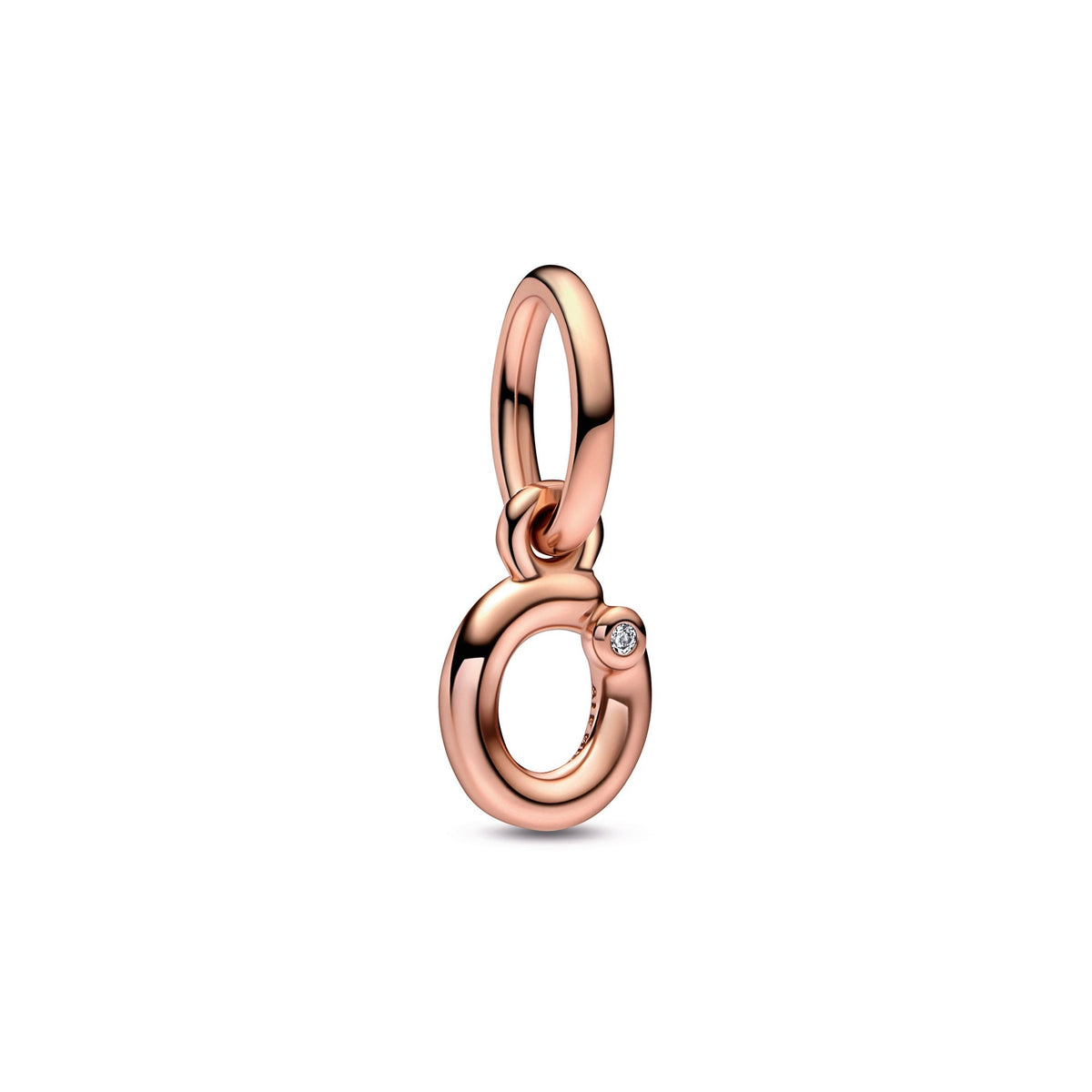 Dangle Charm – 14k Rose Gold-Plated – Letter o Script Alphabet