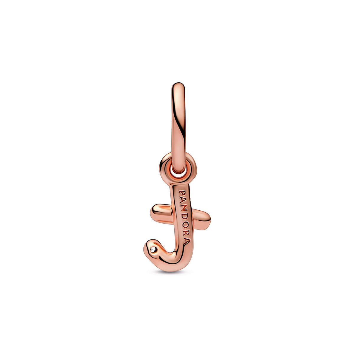 Dangle Charm – 14k Rose Gold-Plated – Letter t Script Alphabet