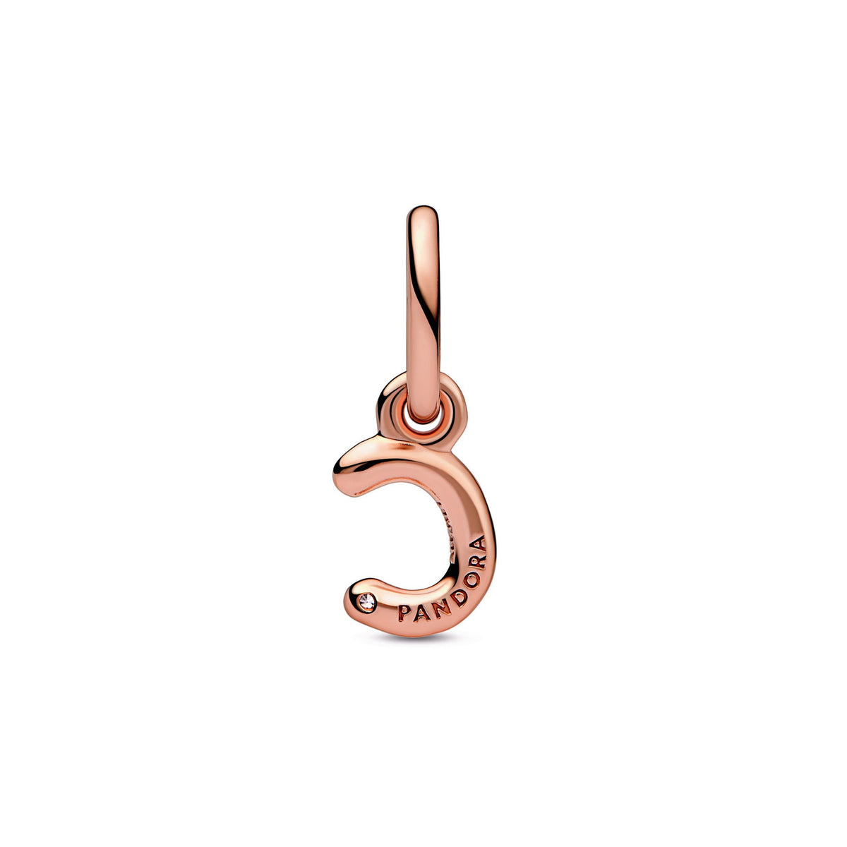 Dangle Charm – 14k Rose Gold-Plated – Letter c Script Alphabet