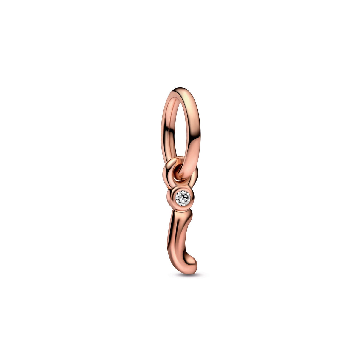 Dangle Charm – 14k Rose Gold-Plated – Letter i Script Alphabet