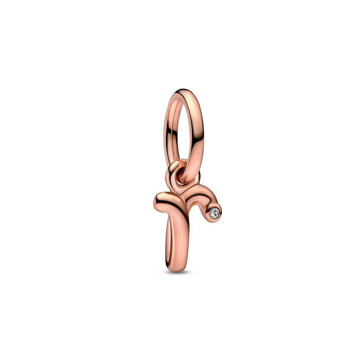 Dangle Charm – 14k Rose Gold-Plated – Letter r Script Alphabet